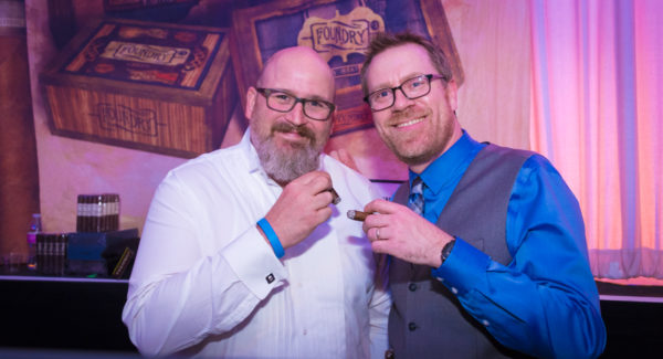 Lit Lounge's Josh Weltmer (right) with Patrick DeWitt (left) of General Cigar at the 2015 Washington Cigar and Spirits Festival, held annually at the Snoqualmie Casino