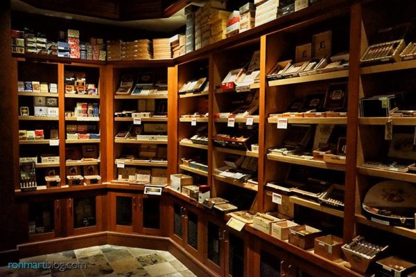 The walk-in humidor at Lit Cigar Lounge features hundreds of different cigars