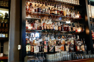 Just a portion of the massive whiskey selection at Chicago's Longman & Eagle