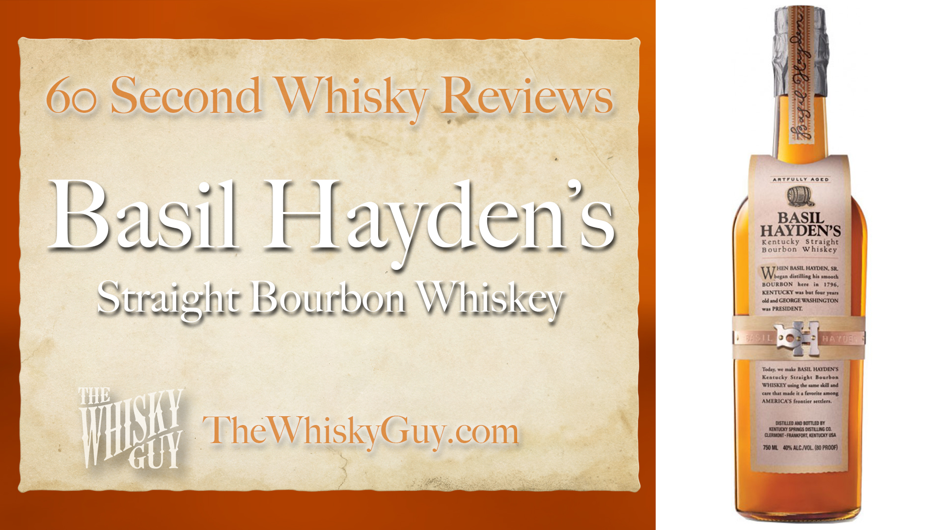 Does Basil Hayden’s Straight Bourbon Whiskey belong in your liquor cabinet? Is it worth the price at the bar? Give The Whisky Guy 60 seconds and find out! In just 60 seconds, The Whisky Guy reviews Irish Whiskey, Scotch Whisky, Single Malt, Canadian Whisky, Bourbon Whiskey, Japanese Whisky and other whiskies from around the world. Find more at TheWhiskyGuy.com. All original content © Ari Shapiro - TheWhiskyGuy.com