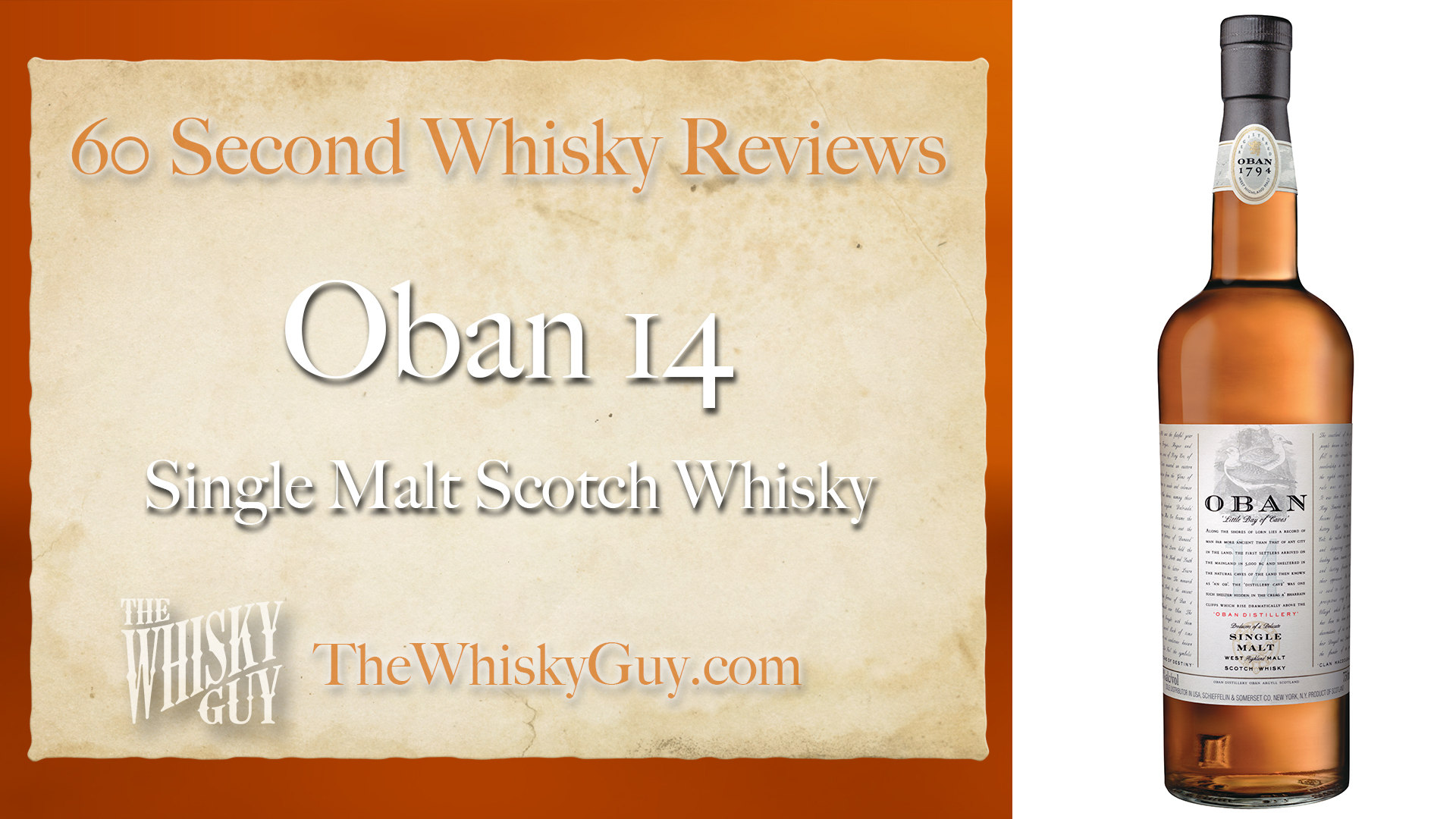 Does Oban 14 Single Malt Scotch Whisky belong in your liquor cabinet? Is it worth the price at the bar? Give The Whisky Guy 60 seconds and find out! In just 60 seconds, The Whisky Guy reviews Irish Whiskey, Scotch Whisky, Single Malt, Canadian Whisky, Bourbon Whiskey, Japanese Whisky and other whiskies from around the world. Find more at TheWhiskyGuy.com. All original content © Ari Shapiro - TheWhiskyGuy.com