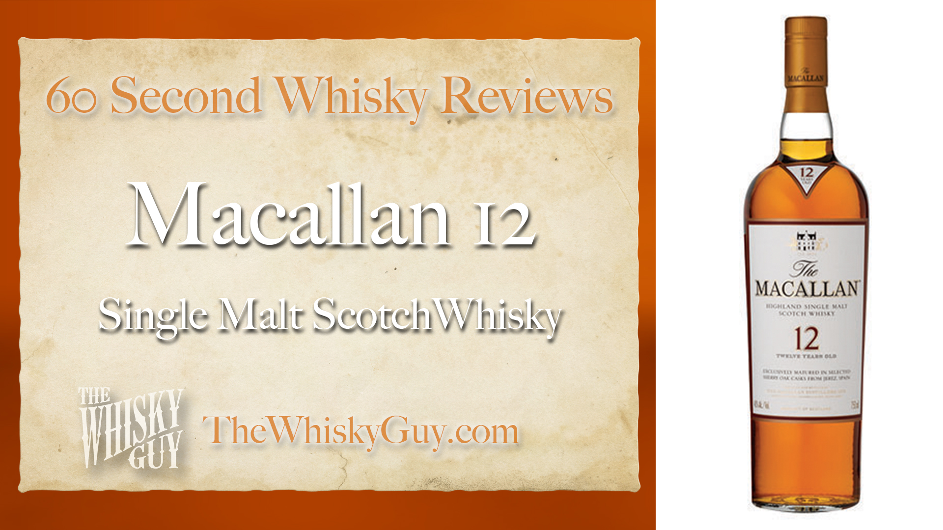 Does Macallan 12 Single Malt Scotch Whisky belong in your liquor cabinet? Is it worth the price at the bar? Give The Whisky Guy 60 seconds and find out! In just 60 seconds, The Whisky Guy reviews Irish Whiskey, Scotch Whisky, Single Malt, Canadian Whisky, Bourbon Whiskey, Japanese Whisky and other whiskies from around the world. Find more at TheWhiskyGuy.com. All original content © Ari Shapiro - TheWhiskyGuy.com