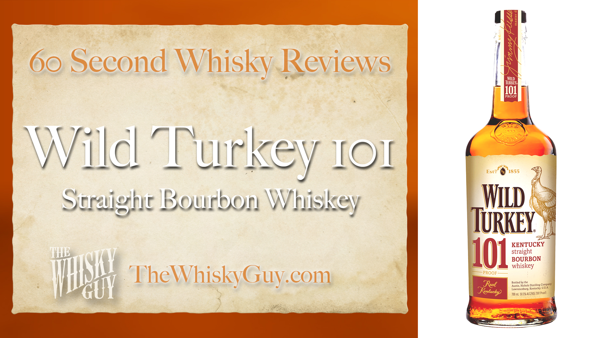 Does Wild Turkey 101 Straight Bourbon Whiskey belong in your liquor cabinet? Is it worth the price at the bar? Give The Whisky Guy 60 seconds and find out! In just 60 seconds, The Whisky Guy reviews Irish Whiskey, Scotch Whisky, Single Malt, Canadian Whisky, Bourbon Whiskey, Japanese Whisky and other whiskies from around the world. Find more at TheWhiskyGuy.com. All original content © Ari Shapiro - TheWhiskyGuy.com