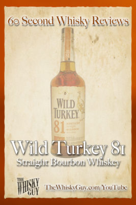 Should you spend your money on Wild Turkey 81 Straight Bourbon Whiskey? Find out in 60 Seconds in Whisky Review #34 from TheWhiskyGuy! Watch and Subscribe at TheWhiskyGuy.com/YouTube