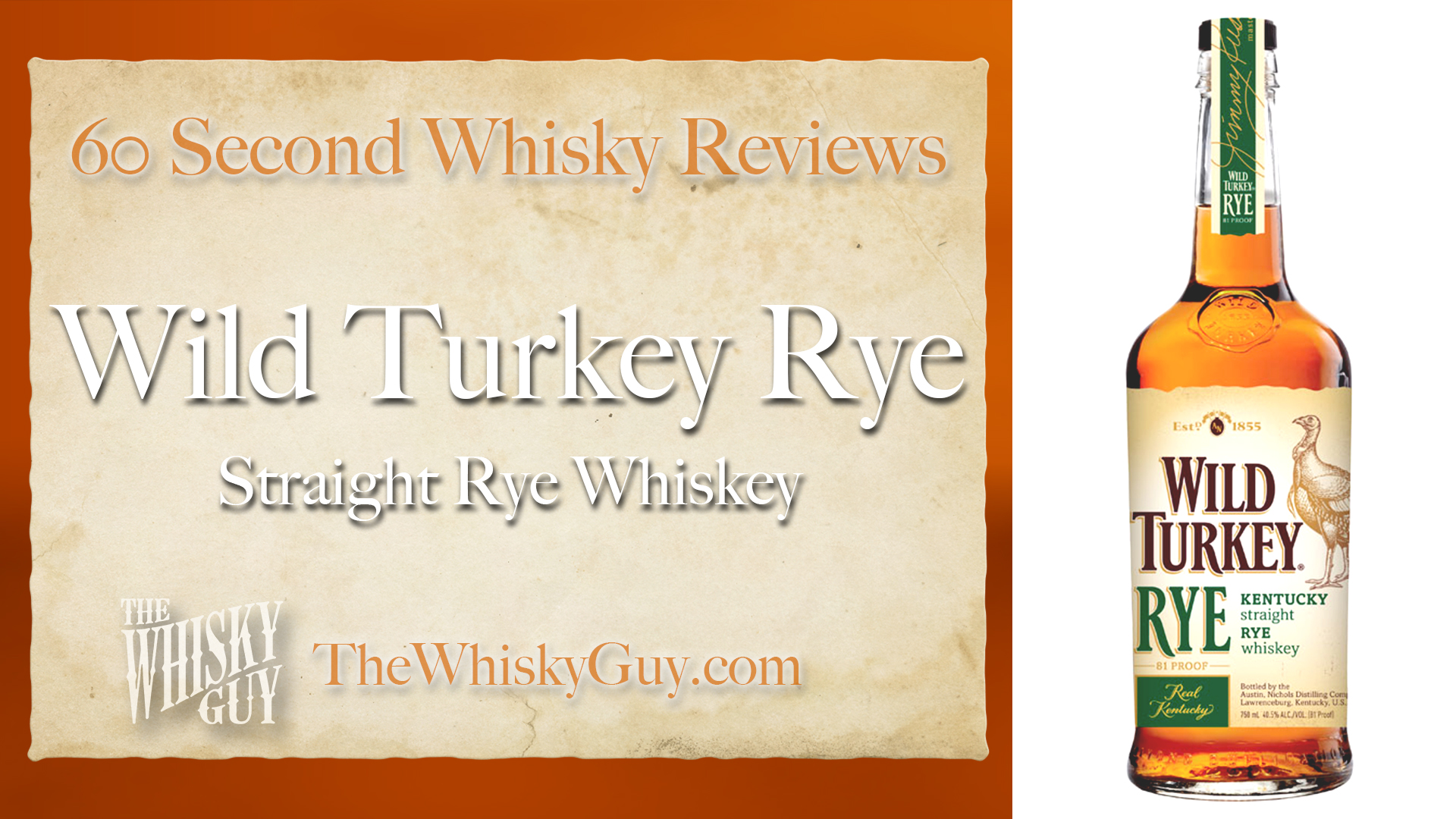 Does Wild Turkey Straight Rye Whiskey belong in your liquor cabinet? Is it worth the price at the bar? Give The Whisky Guy 60 seconds and find out! In just 60 seconds, The Whisky Guy reviews Irish Whiskey, Scotch Whisky, Single Malt, Canadian Whisky, Bourbon Whiskey, Japanese Whisky and other whiskies from around the world. Find more at TheWhiskyGuy.com. All original content © Ari Shapiro - TheWhiskyGuy.com