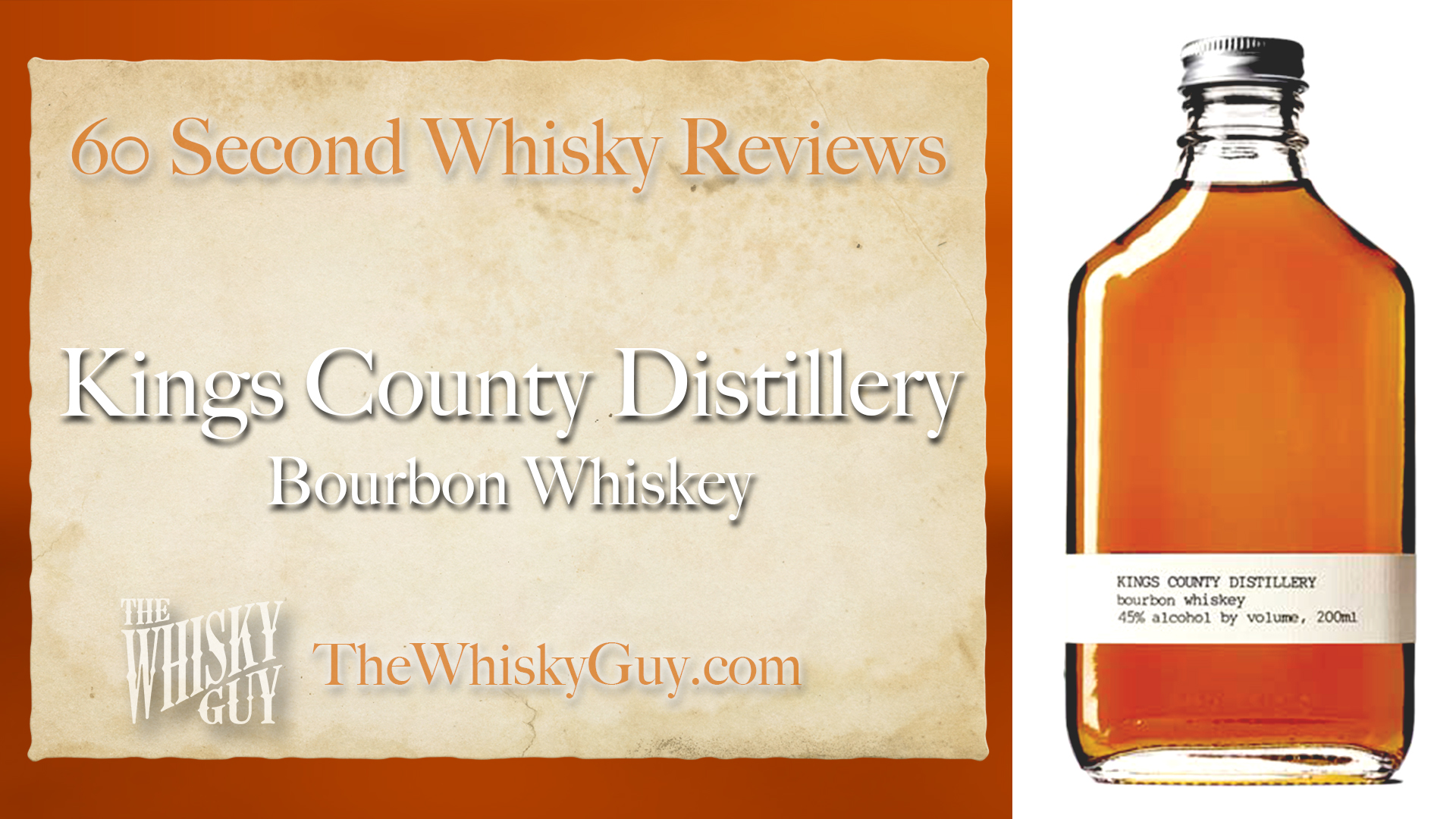 Does Kings County Distillery Bourbon Whiskey belong in your liquor cabinet? Is it worth the price at the bar? Give The Whisky Guy 60 seconds and find out! In just 60 seconds, The Whisky Guy reviews Irish Whiskey, Scotch Whisky, Single Malt, Canadian Whisky, Bourbon Whiskey, Japanese Whisky and other whiskies from around the world. Find more at TheWhiskyGuy.com. All original content © Ari Shapiro - TheWhiskyGuy.com