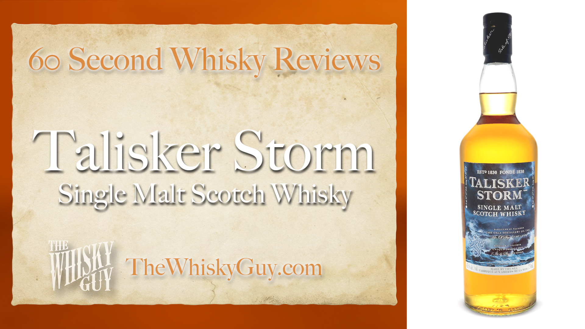 Does Talisker Storm Single Malt Scotch Whisky belong in your liquor cabinet? Is it worth the price at the bar? Give The Whisky Guy 60 seconds and find out! In just 60 seconds, The Whisky Guy reviews Irish Whiskey, Scotch Whisky, Single Malt, Canadian Whisky, Bourbon Whiskey, Japanese Whisky and other whiskies from around the world. Find more at TheWhiskyGuy.com. All original content © Ari Shapiro - TheWhiskyGuy.com