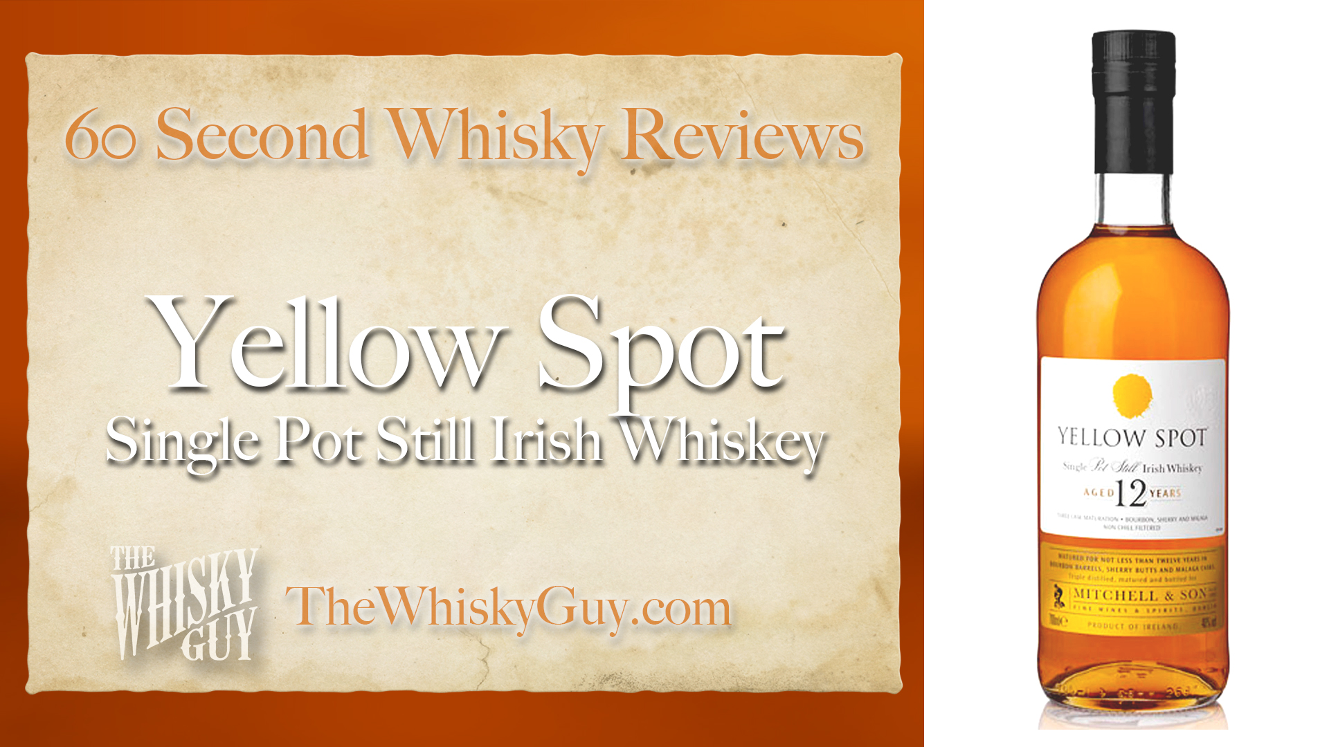 Does Yellow Spot Irish Whiskey belong in your liquor cabinet? Is it worth the price at the bar? Give The Whisky Guy 60 seconds and find out! In just 60 seconds, The Whisky Guy reviews Irish Whiskey, Scotch Whisky, Single Malt, Canadian Whisky, Bourbon Whiskey, Japanese Whisky and other whiskies from around the world. Find more at TheWhiskyGuy.com. All original content © Ari Shapiro - TheWhiskyGuy.com