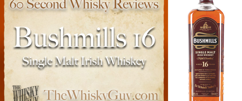 Bushmills 16 Single Malt Irish Whiskey – 60 Second Whisky Review #051 Does Bushmills 16 Single Malt Irish Whiskey belong in your liquor cabinet? Is it worth the price at the bar? Give The Whisky Guy 60 seconds and find out! In just 60 seconds, The Whisky Guy reviews Irish Whiskey, Scotch Whisky, Single Malt, Canadian Whisky, Bourbon Whiskey, Japanese Whisky and other whiskies from around the world. Find more at TheWhiskyGuy.com. All original content © Ari Shapiro - TheWhiskyGuy.com