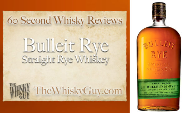 Does Bulleit Straight Rye Whiskey belong in your liquor cabinet?  Is it worth the price at the bar? Give The Whisky Guy 60 seconds and find out!  In just 60 seconds, The Whisky Guy reviews Irish Whiskey, Scotch Whisky, Single Malt, Canadian Whisky, Bourbon Whiskey, Japanese Whisky and other whiskies from around the world. Find more at TheWhiskyGuy.com.  All original content © Ari Shapiro - TheWhiskyGuy.com