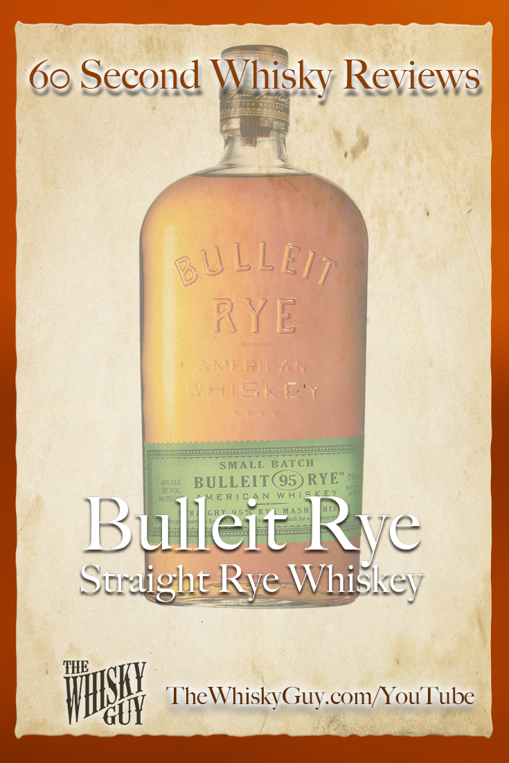 Should you spend your money on Bulleit Straight Rye Whiskey? Find out in 60 Seconds in Whisky Review #076 from TheWhiskyGuy! Watch and Subscribe at TheWhiskyGuy.com/YouTube