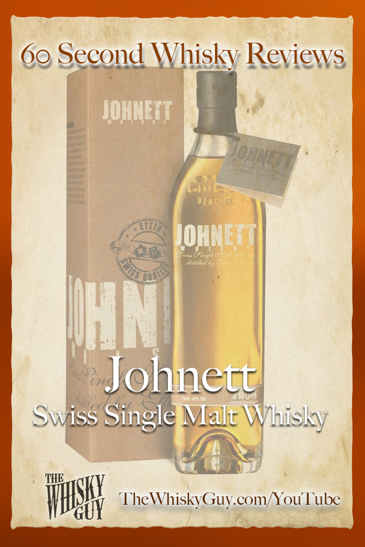 Should you spend your money on Johnett Swiss Single Malt Whisky? Find out in 60 Seconds in Whisky Review #079 from TheWhiskyGuy! Watch and Subscribe at TheWhiskyGuy.com/YouTube