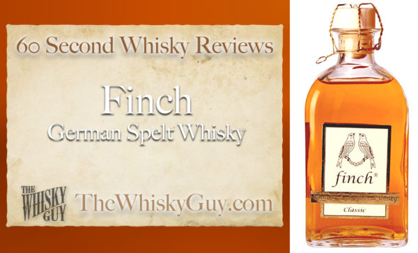 Does Finch German Spelt Whisky belong in your liquor cabinet?  Is it worth the price at the bar? Give The Whisky Guy 60 seconds and find out!  In just 60 seconds, The Whisky Guy reviews Irish Whiskey, Scotch Whisky, Single Malt, Canadian Whisky, Bourbon Whiskey, Japanese Whisky and other whiskies from around the world. Find more at TheWhiskyGuy.com.  All original content © Ari Shapiro - TheWhiskyGuy.com