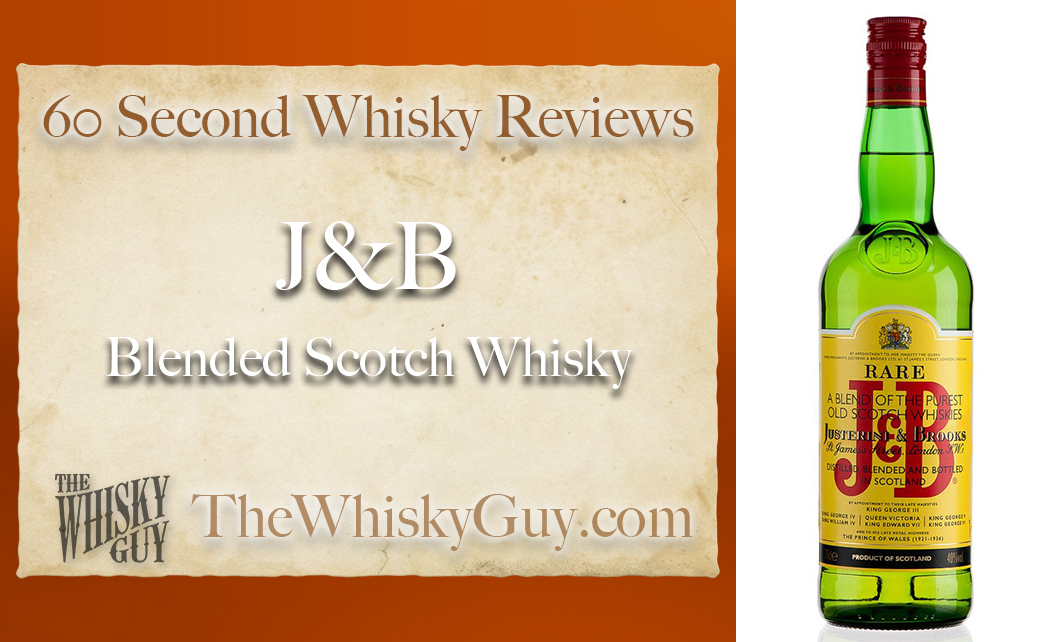 Does J&B Blended Scotch Whisky belong in your liquor cabinet? Is it worth the price at the bar? Give The Whisky Guy 60 seconds and find out! In just 60 seconds, The Whisky Guy reviews Irish Whiskey, Scotch Whisky, Single Malt, Canadian Whisky, Bourbon Whiskey, Japanese Whisky and other whiskies from around the world. Find more at TheWhiskyGuy.com. All original content © Ari Shapiro - TheWhiskyGuy.com