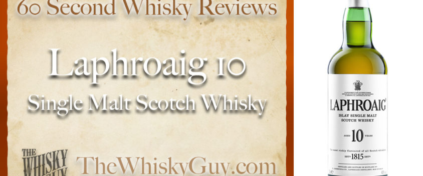 Does Laphroaig 10 Single Malt Scotch Whisky belong in your liquor cabinet? Is it worth the price at the bar? Give The Whisky Guy 60 seconds and find out! In just 60 seconds, The Whisky Guy reviews Irish Whiskey, Scotch Whisky, Single Malt, Canadian Whisky, Bourbon Whiskey, Japanese Whisky and other whiskies from around the world. Find more at TheWhiskyGuy.com. All original content © Ari Shapiro - TheWhiskyGuy.com