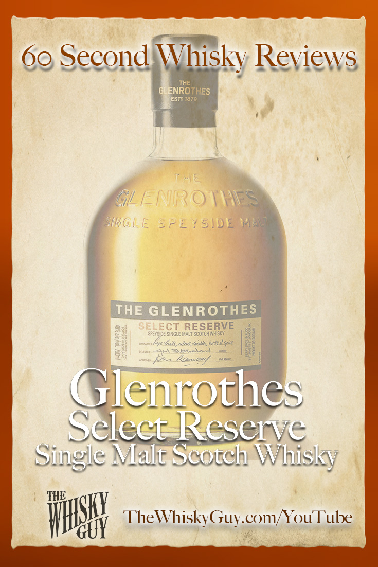 Should you spend your money on Glenrothes Select Reserve Single Malt Scotch Whisky? Find out in 60 Seconds in Whisky Review #092 from TheWhiskyGuy! Watch and Subscribe at TheWhiskyGuy.com/YouTube