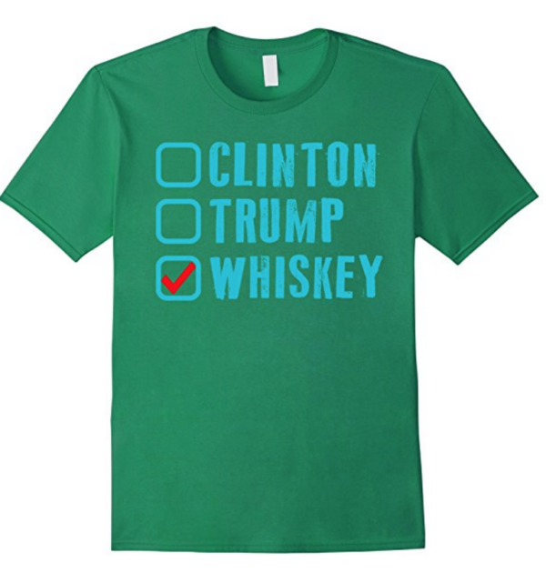 2016 - The Year Whiskey Won! No matter what the polls say, make the right choice and Vote Whiskey! These 100% Cotton T Shirts are machine washable and available in both men’s and women’s traditional T-shirt sizes in 4 colors each. TheWhiskyGuy.com/Shop