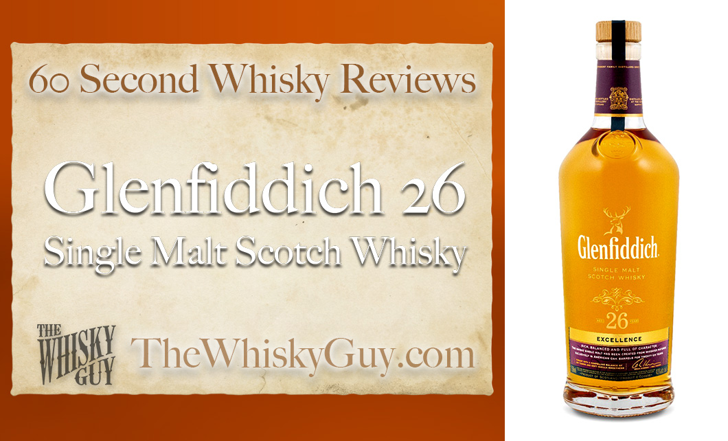 Does Glenfiddich 26 Single Malt Scotch Whisky belong in your liquor cabinet? Is it worth the price at the bar? Give The Whisky Guy 60 seconds and find out! In just 60 seconds, The Whisky Guy reviews Irish Whiskey, Scotch Whisky, Single Malt, Canadian Whisky, Bourbon Whiskey, Japanese Whisky and other whiskies from around the world. Find more at TheWhiskyGuy.com. All original content © Ari Shapiro - TheWhiskyGuy.com