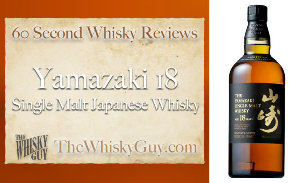 Japanese whisky is all the rage right now, and Yamazaki is leading the charge with whisky that is nearly impossible to find in stores. So? Is it worth the hype? Give me 60 seconds and find out as The Whisky Guy tastes Yamazaki 18 Single Malt Japanese Whisky in 60 Second Whisky Review #100!